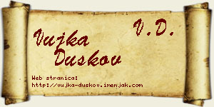 Vujka Duškov vizit kartica